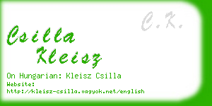 csilla kleisz business card